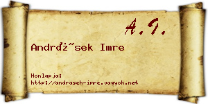 Andrásek Imre névjegykártya