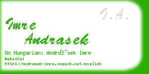 imre andrasek business card
